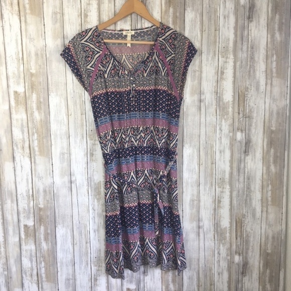 Matilda Jane Friends Forever Jocelyn Multi Print Tie Waist Dress - Picture 3 of 8